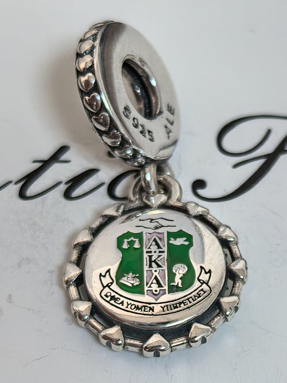 Pandora Alpha Kappa Alpha Sorority Charm Pendant, S925 Silver Jewelry